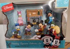 DISNEY MICKEY'S HOLIDAY CHRISTMAS 7 PCS FIGURINE COLLECTOR'S SET NEW IN PACKAGE