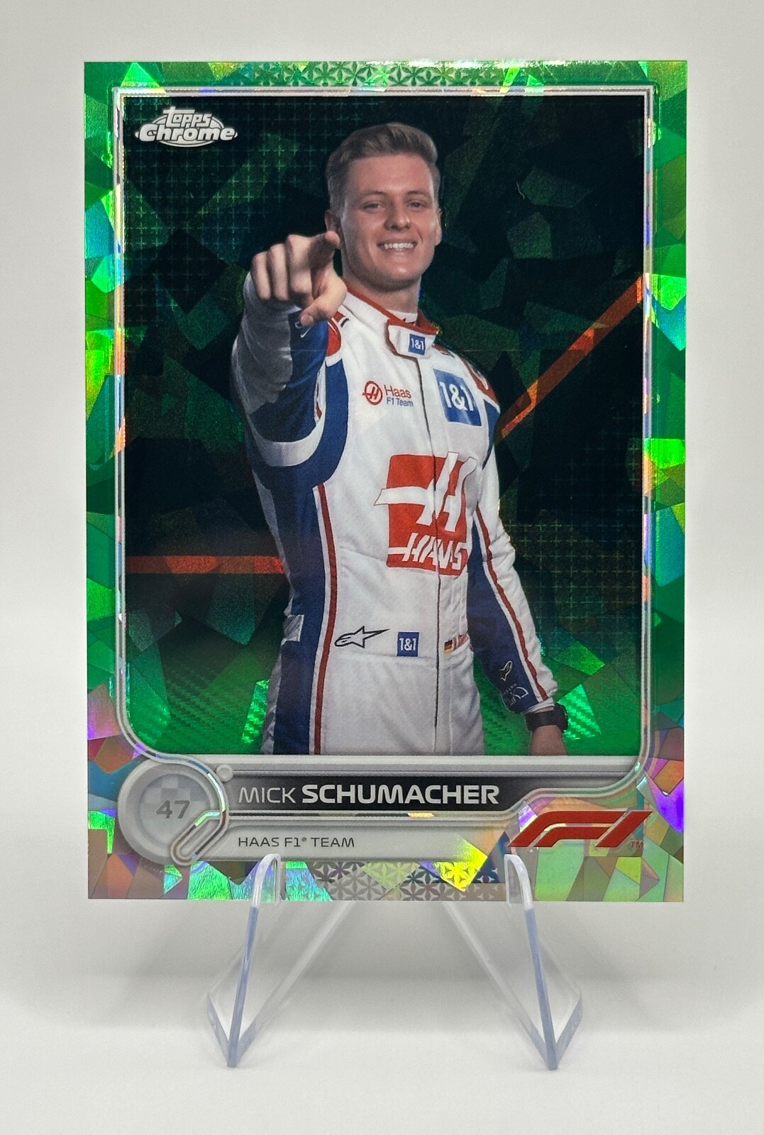 2022 Topps Chrome Sapphire Formula 1 F1 Mick Schumacher #69 Green /75