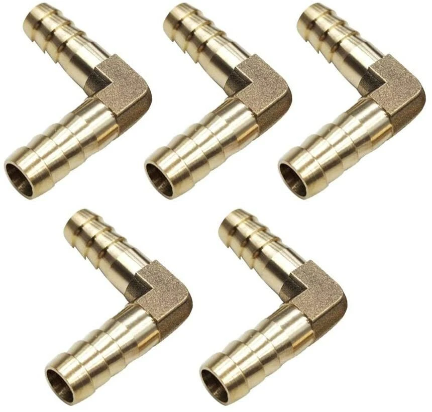 5Pcs 1/4" Hose ID Brass Hose Barb 90 Degree Elbow Fitting L Right Angle Atapter - Image 4 of 4