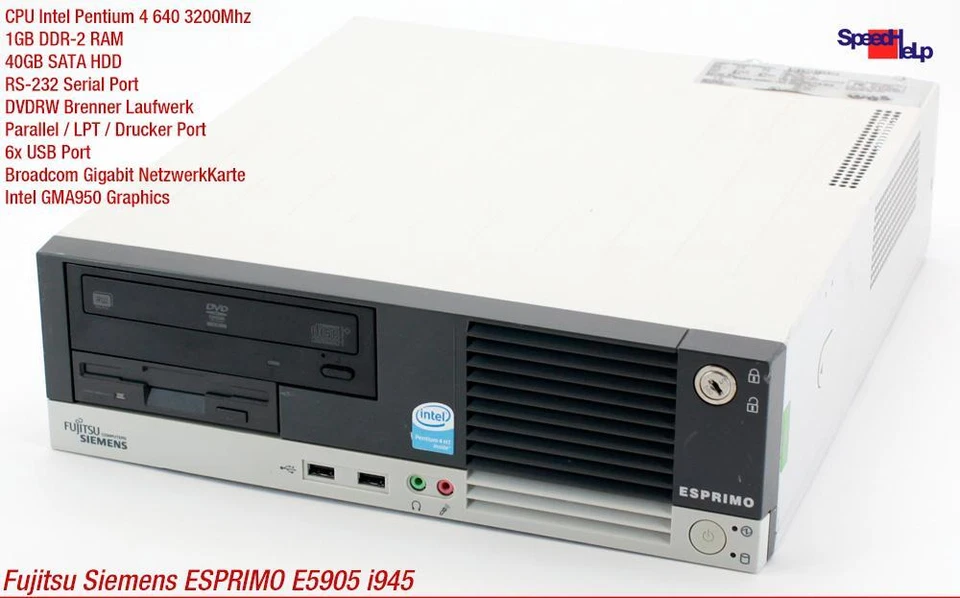 PC Ordenador FSC Fujitsu Siemens Esprimo E5905 D2164-A11 GS5 Intel Pentium 4 - Imagen 2 de 4