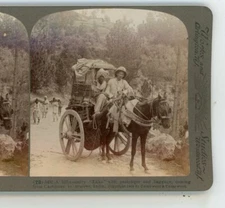 Hill Country Ekka Between Cashmere & Murree India Underwood Stereoview c1908