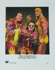 Hulk Hogan, Brutus Beefcake, Jimmy Hart WWF Signed Autograph Auto 8x10 Photo JSA