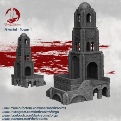 Arkenfel Tower Dark Realms Fantasy Tabletop Gelände Wargaming 28mm