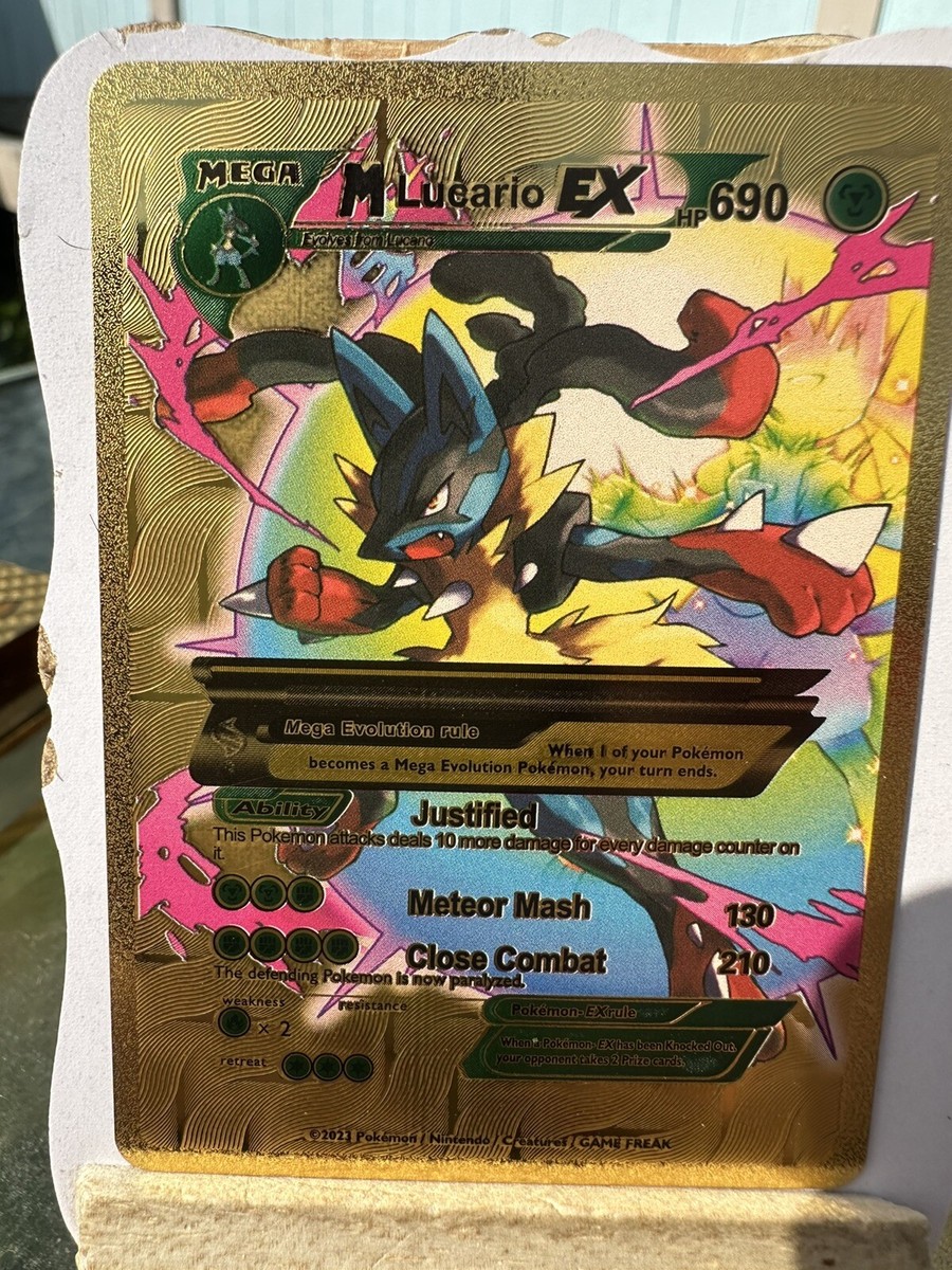 M Lucario Ex Hp690 Gold Foil Card 🔥Fan Art🔥Nm | eBay