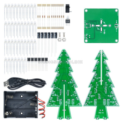DIY Kit 3D Christmas Tree LED 7 Color Colorful Flash Circuit LED Flashing Light