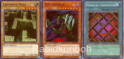 yugioh labyrinth wall deck - MAZE-EN031 - Rare 3x Labyrinth Wall 1st Edition