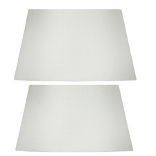 2 Pack - 10" 12" 14" Vintage Cotton Textured Fabric Drum Lampshades