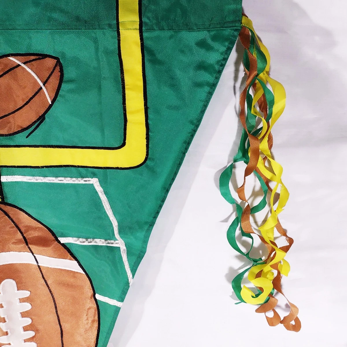 Football House Flag Streamers Pennant 28 x 39 Field Goal Yard Lines Two  Sided