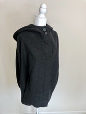 Msgm Gray Wool Cape Coat Italy 42
