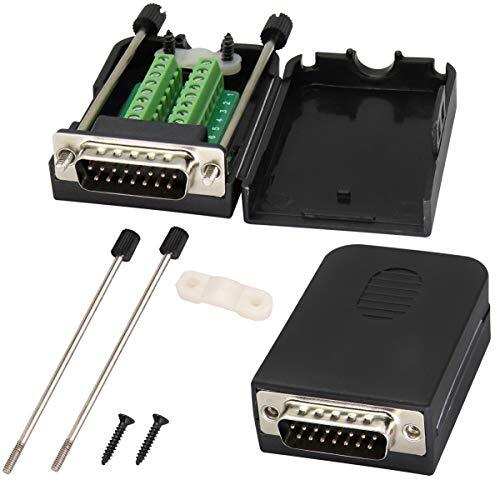 AAOTOKK DB15 Vite Morsettiera Adattatore D-SUB 15 Pin 2 File DB15 Maschio (v8L)