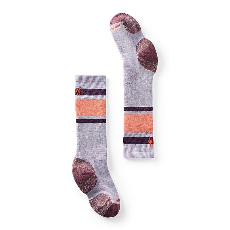 Lot De 2 Paires Chaussettes Hiver Enfants Smartwool - Laine Mérinos, Amorti Intégral, Motif Rayé