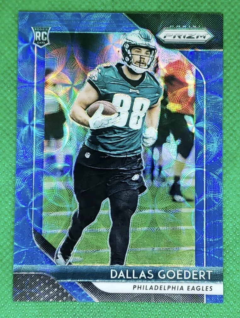 2018 Dallas Goedert Panini Prizm Blue Scope Refractor Rookie Card 35/99 #299