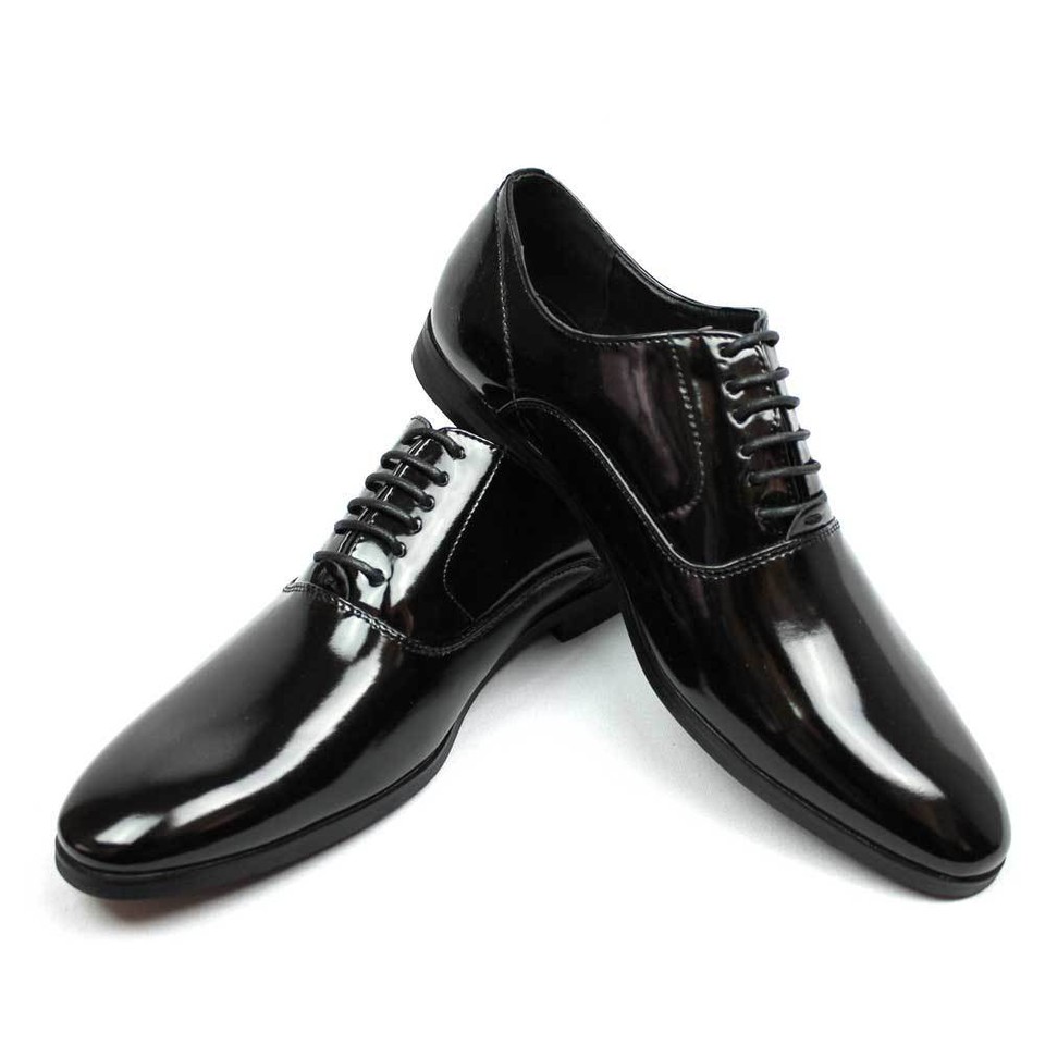 mens shiny black dress shoes Carrucci patent leather men's black slip on Go Page 6 - Black After Prom Dresses Color:Magenta*