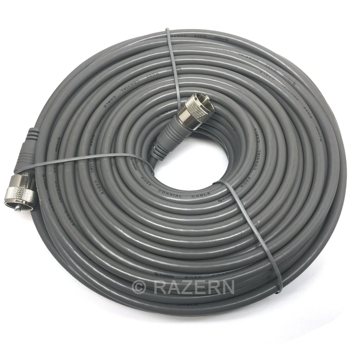 Alpha - 75ft RG8u RG8 Coax Cable with AMPHENOL PL259s