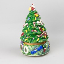 "De colección Spode Christmas Tree 2005 'DECK THE HALLS' Centro de mesa musical 10"" sin caja"
