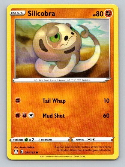2021 Pokemon Card Battle Styles Silicobra 81/163