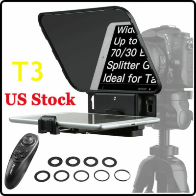 Desview T3 Teleprompter Phone Tablet DSLR Camera Interview Cold Shoe Remote 