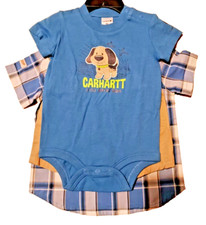 Carters Infant Boys 3 Piece Short Sleeve Dog Graphic Short Set 6 Months  NWT