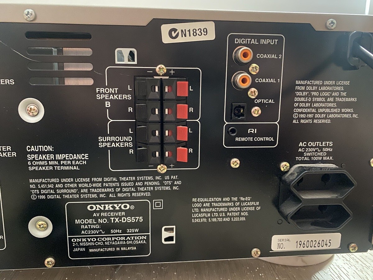 家電 ONKYO AV RECEIVER TX-DS575 ONKYO TX-DS575 AV Surround Sound Receiver WRAT Dolby Digital