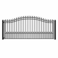 ALEKO Prague Style Garden Yard Steel Single Swing 14 ft Driveway Gate Black