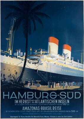 Affiche Vintage Paquebot EAC - East Asiatic Company - 50x70cm - HQ