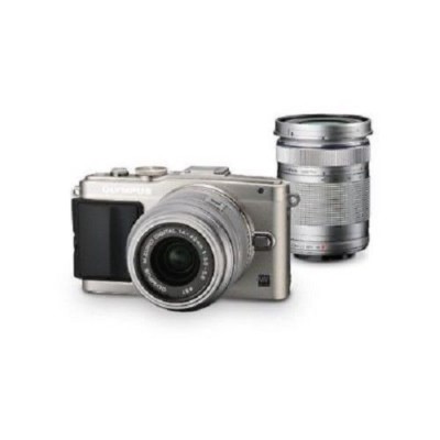 USED Olympus E-PL6 16MP with 14-42mm + 40-150mm Silver Excellent FREE SHIPPING