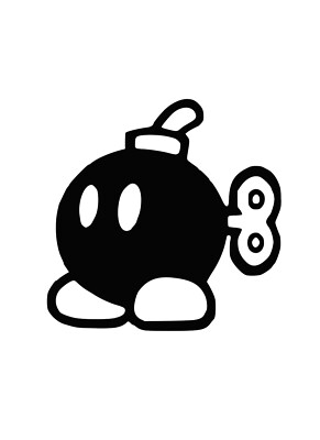 Mario Bomb Vinyl Decal Sticker -Multiple Colors & Sizes- FREE SHIPPING!