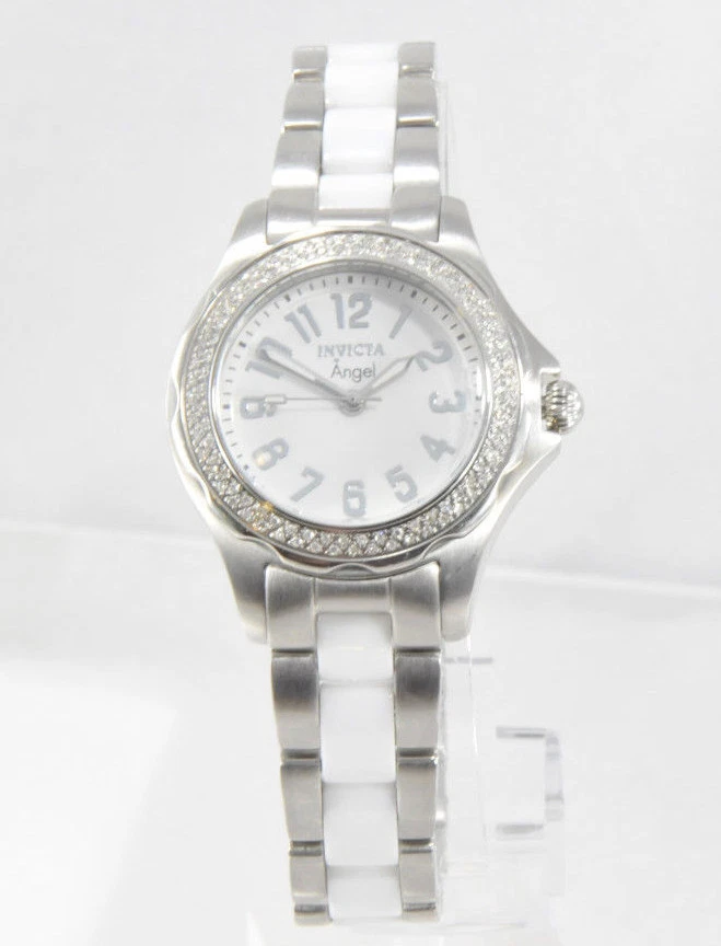 Women's Invicta 1779 Angel Stainless & Ceramic Diamond Accented White Dial Watch - image 4 of 4