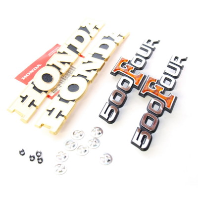 Honda CB 500 Four K0 K1 K2 Emblems Emblem Badge Kit Fuel Tank Side Cover + Clips