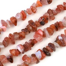 Natural Red Agate Chip Beads 32  Strand 5 8mm Carnelian Jewelry Making Bulk
