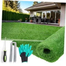 Artificial Grass Rug Outdoor Indoor 3ft x 5ft, Fake Grass Carpet 3x5ft Green