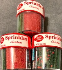 3 Pk Betty Crocker Sprinkles For Christmas Cake & Cookie Decorating Variety 3.8