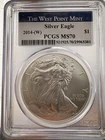 2014-(W) American Silver Eagle - Struck at West Point - PCGS MS70