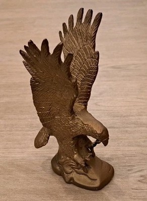 VINTAGE MESSING ADLER 7'' STATUE FIGUR ORNAMENT ANGELN TAUCHEN RAUBVOGEL