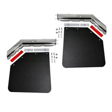 2pcs Chrome Angled Spring Loaded Mud Flap Hanger 24x24 For Semi Truck Left Right