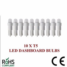 10 x 24v 508 T5 LED DASHBOARD UPGRADE BULBS WHITE T5 74 24 VOLT CAPLESS 5MM