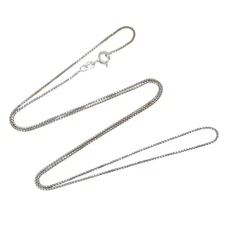 Vintage Italy FAS Sterling Silver 925 Box Chain Necklace 24"