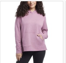 Danskin Womens Melange Hoodie, NWT, Pink Kangaroo Pocket, Soft Midweight S