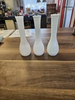 Vintage White Milk Glass Bud Vase 9" Lot Of 3 Matching