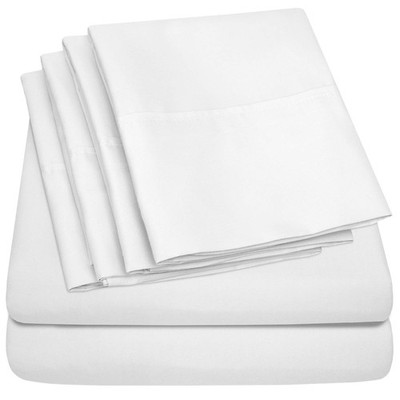 New Queen Sheets White - 6 Piece 1500 Supreme Collection Fine Brushed Microfiber