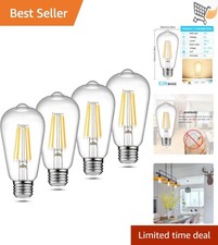 Vintage LED Edison Bulbs 6W E26 2700K Warm White Non-Dimmable Pack of 4