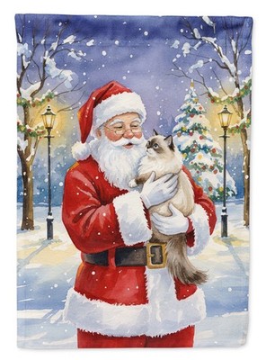 Caroline's Treasures Ragdoll Cat with Santa Claus Garden Flag FNT1152GF