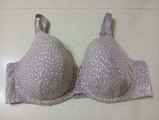 Ambrielle Bra 44DDD Organic Cotton Full Coverage Purple Lined Spotted Underwire
