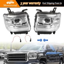 Chrome Clear Lights Lamps For 2014-2019 Gmc Sierra 1500 2500 3500 Wbulbs Chrome Clear Lights Lamps For 2014-2019 Gmc Sierra 1500 2500 3500 Wbulbs