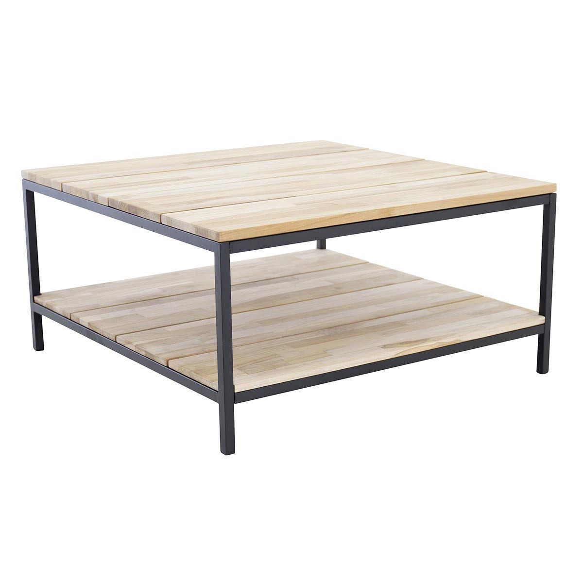Table basse en teck naturel Cirebon de 80cm pour salon