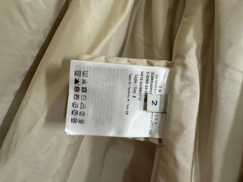 Nova Jaqueta Moncler Wete com Capuz Cordão Cintura Bege Claro Tamanho 2 - Imagem 4 de 4