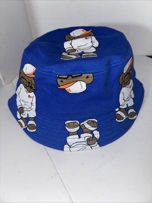Hustle Gang Collective Bucket Hat Surf The Web S/M Rare All Over Bear Print New