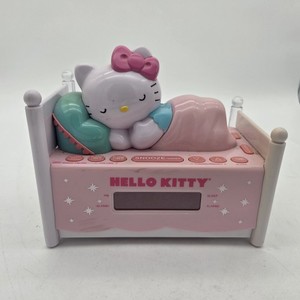 Hello Kitty Sleeping in Bed Alarm Clock Radio Nightlight KT2052P Vintage TESTED