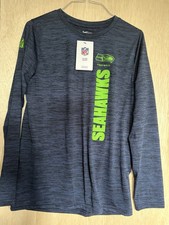 Youth Nike Dri-Fit Seattle Seahawks Long Sleeve T Shirt Blue Sz LG 14/16 NWT