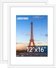 12X16 Picture Frame White Set of 2, Photo Frame with HD Plexiglass, Display Pict